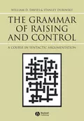 The Grammar of Raising and Control - Stanley  Dubinsky