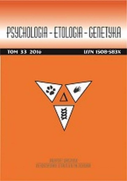 

Psychologia-Etologia-Genetyka nr 33/2016