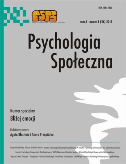 

Psychologia Społeczna nr 3(26)/2013