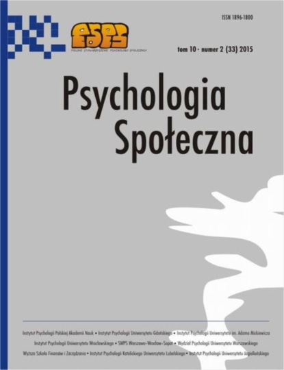 

Psychologia Społeczna nr 2(33)/2015