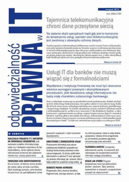 

Odpowiedzialność prawna w IT sierpień 2013