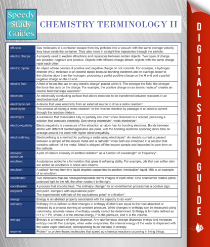 Speedy Publishing - Chemistry Terminology II (Speedy Study Guides)