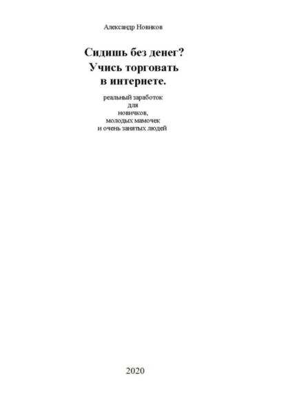 Обложка книги Сидишь без денег? Учись торговать в интернете. Реальный заработок для новичков, молодых мамочек и очень занятых людей, Александр Новиков