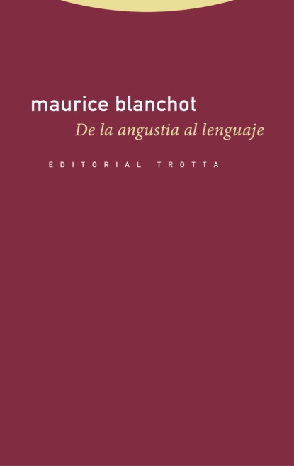 Обложка книги De la angustia al lenguaje, Maurice Blanchot